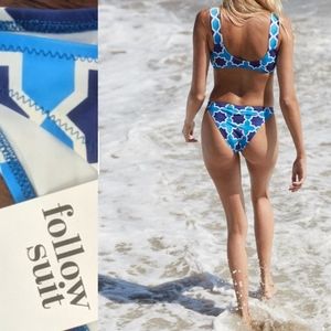 Nwt Follow Suit Brigitte pop blue print bottoms xs